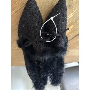 Womens Slip On Orthopedic Shoes Fur Trim Heel Round Toe Comfort Work Dress Shoes
